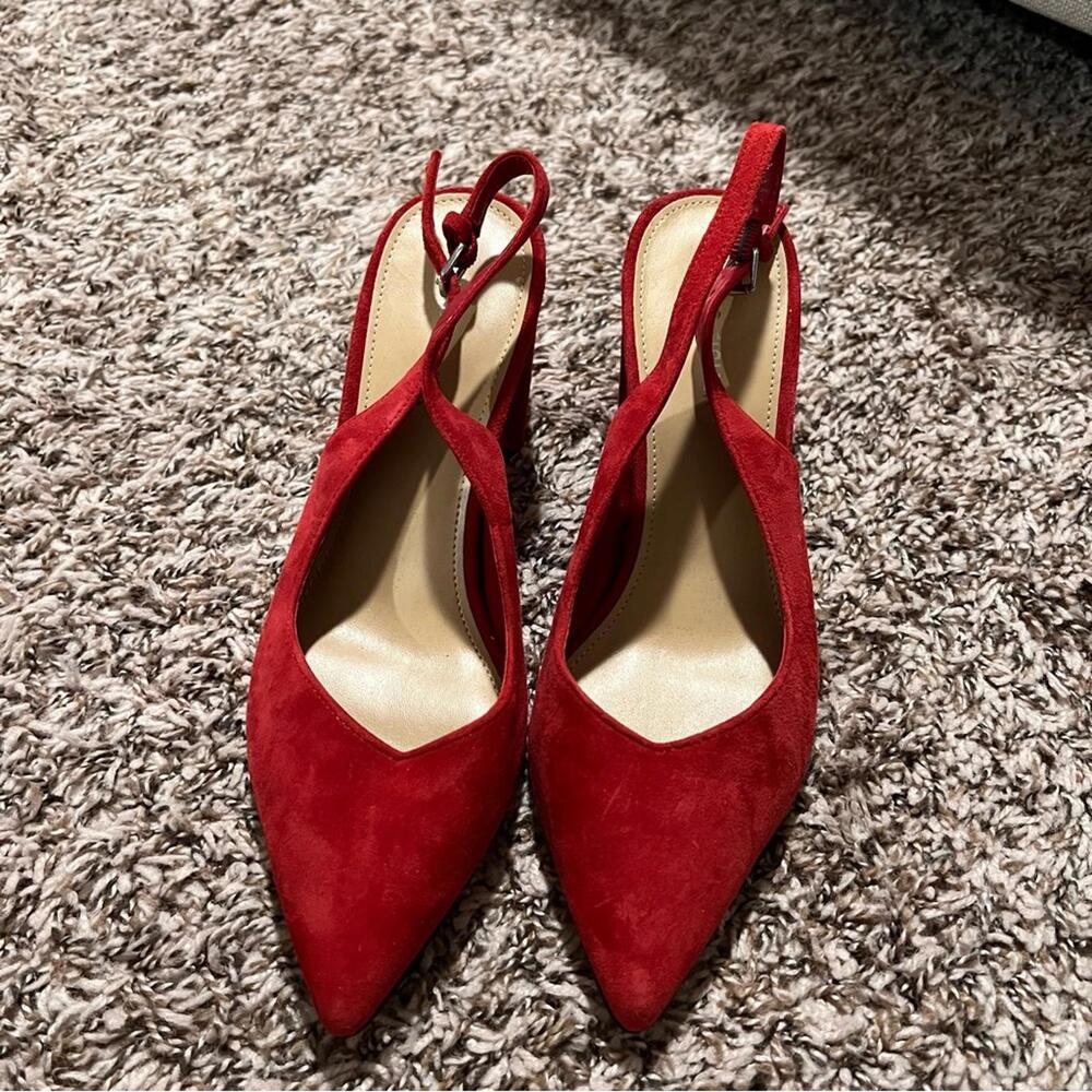 Marc Fisher Red Suede Women's Slingback Heels